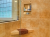 A shower seat and niche