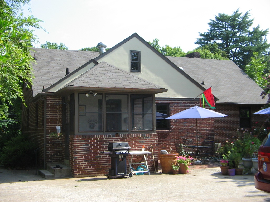 The old existing rear of the home before the addition/renovations
